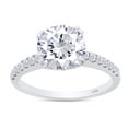 thumbnail image 1 of 2 Carat Center 8MM Round Cut Lab Created Moissanite Diamond Solitaire Engagement Ring for Women In 14K Solid White Gold (G-H Color, VVS1 Clarity, 2 Cttw)-7.5, 1 of 8