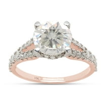 2 Carat Center 8MM Round Cut Lab Created Moissanite Diamond Split Shank Solitaire Engagement Ring For Women In 10K Solid Rose Gold (G-H Color, VVS1 Clarity, 2 Cttw)-4