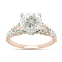2 Carat Center 8MM Round Cut Lab Created Moissanite Diamond Split Shank Solitaire Engagement Ring For Women In 14K Solid Rose Gold (G-H Color, VVS1 Clarity, 2 Cttw)-4