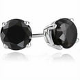 thumbnail image 1 of 2 Carat Created Black Spinel Sterling Silver Stud Earrings, 6mm, 1 of 2
