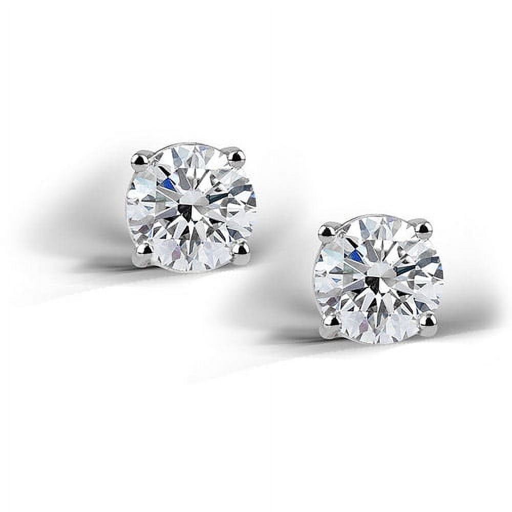 2 Carat Created White Sapphire Sterling Silver Stud Earrings, 6mm - image 1 of 1