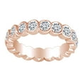 thumbnail image 1 of AFFY 2 Carat (Cttw) Round Shape White Natural Diamond Bezel Set Eternity Wedding Band Ring In 14k Solid Rose Gold Ring Size-6.5, 1 of 1