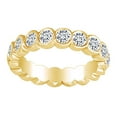 thumbnail image 1 of AFFY 2 Carat (Cttw) Round Shape White Natural Diamond Bezel Set Eternity Wedding Band Ring In 14k Solid Yellow Gold Ring Size-5, 1 of 1