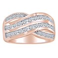 thumbnail image 1 of AFFY 2 Carat (Cttw) Round Shape White Natural Diamond Bypass Anniversary Wedding Band Ring In 14k Solid Rose Gold Ring Size-8.5, 1 of 1