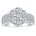 thumbnail image 1 of AFFY 2 Carat (Cttw) Round Shape White Natural Diamond Cluster Engagement Wedding Ring In 14k Solid White Gold Ring Size-9.5, 1 of 1