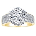 thumbnail image 1 of AFFY 2 Carat (Cttw) Round Shape White Natural Diamond Cluster Engagement Wedding Ring In 14k Solid Yellow Gold Ring Size-5, 1 of 1