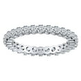thumbnail image 1 of AFFY 2 Carat (Cttw) Round Shape White Natural Diamond Full Eternity Wedding Band Ring In 14k Solid White Gold Ring Size-5.5, 1 of 1