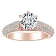 thumbnail image 1 of AFFY 2 Carat (Cttw) Round Shape White Natural Diamond Halo Cluster Engagement Ring In 14k Solid Rose Gold Ring Size-5.5, 1 of 1