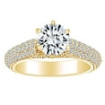 thumbnail image 1 of AFFY 2 Carat (Cttw) Round Shape White Natural Diamond Halo Cluster Engagement Ring In 14k Solid Yellow Gold Ring Size-10, 1 of 1