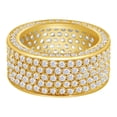 thumbnail image 1 of AFFY 2 Carat (Ctw) Round Shape White Natural Diamond Iced Out Hip Hop Jewelry Band Ring In 14k Solid Yellow Gold Ring Size-9.5, 1 of 1