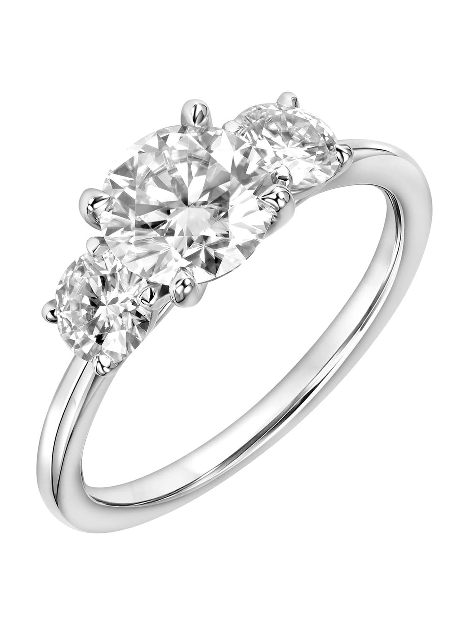 2 Carat DEW Moissanite 10K White Gold Three-Stone Engagement Ring