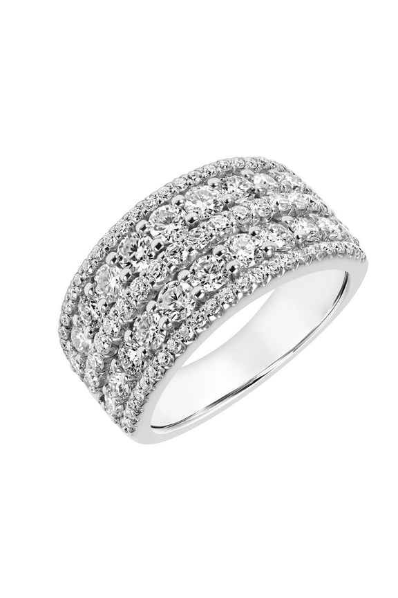 2 Carat DEW Moissanite Sterling Silver Multi-Row Anniversary Band