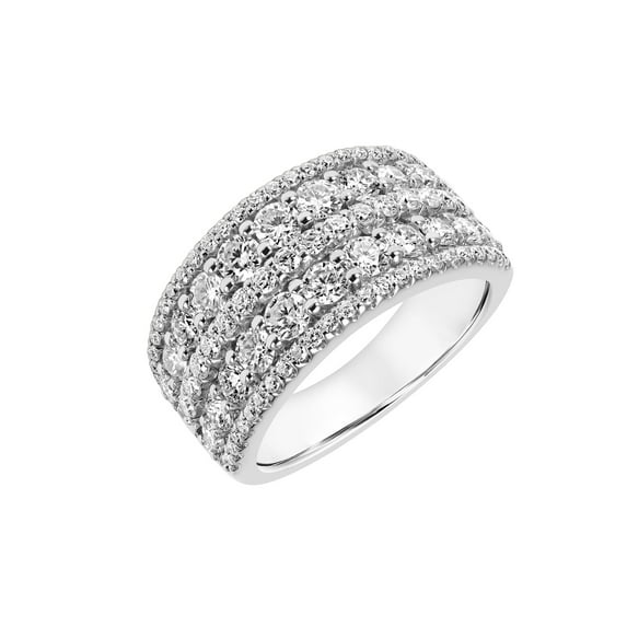 2 Carat DEW Moissanite Sterling Silver Multi-Row Anniversary Band
