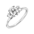 thumbnail image 1 of 2 Carat DEW Oval-Cut Moissanite 10K White Gold Three-Stone Engagement Ring, 1 of 4