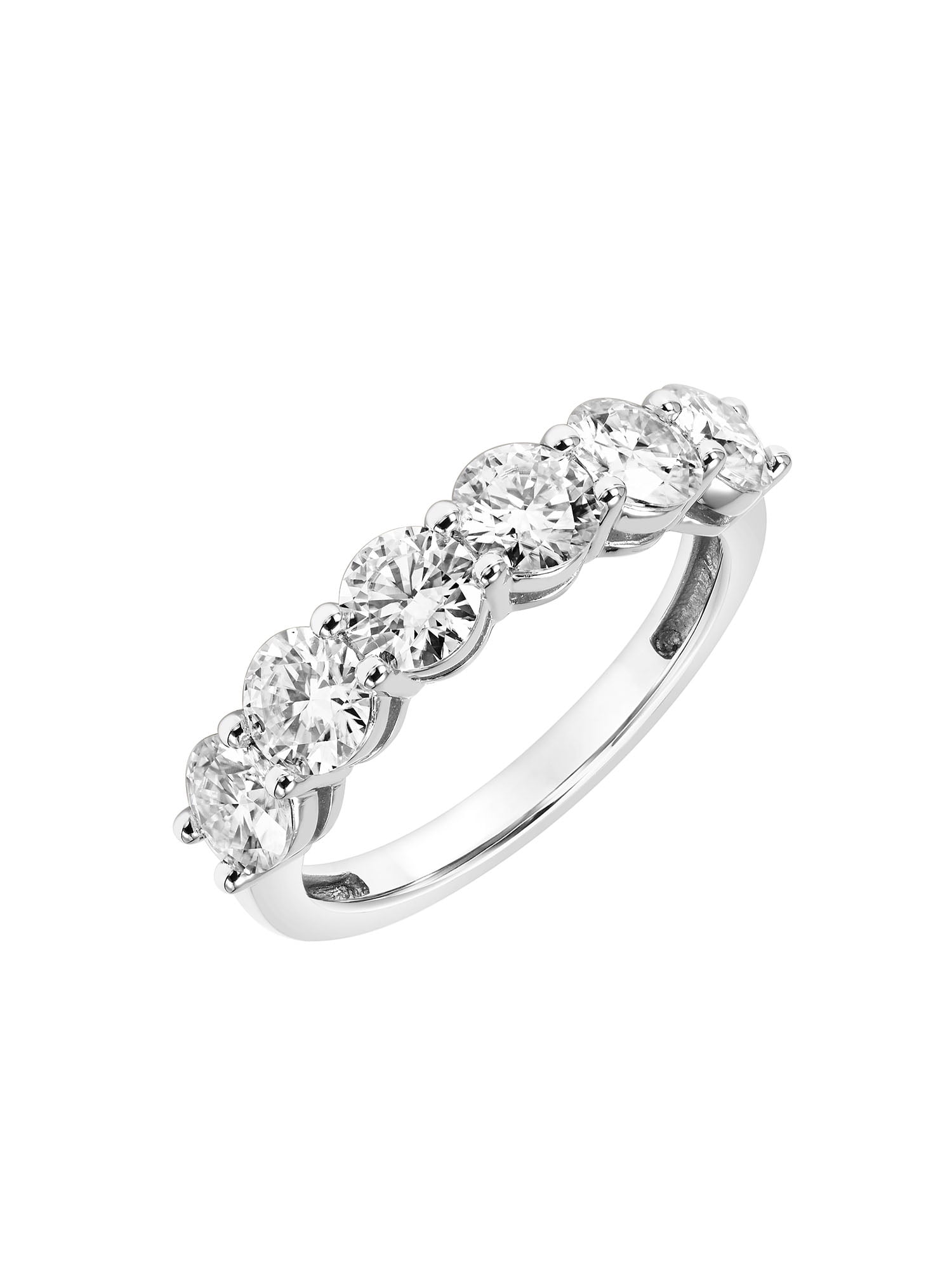 2 Carat DEW Round Moissanite 10k White Gold Semi-Eternity Band