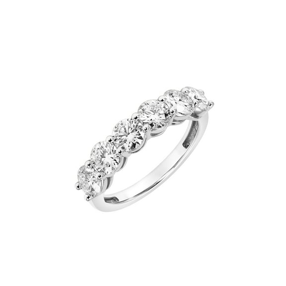 2 Carat DEW Round Moissanite 10k White Gold Semi-Eternity Band