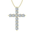 thumbnail image 1 of 2 Carat Diamond Cross Pendant Necklace in 14K Yellow Gold (Silver Chain Included), 1 of 3