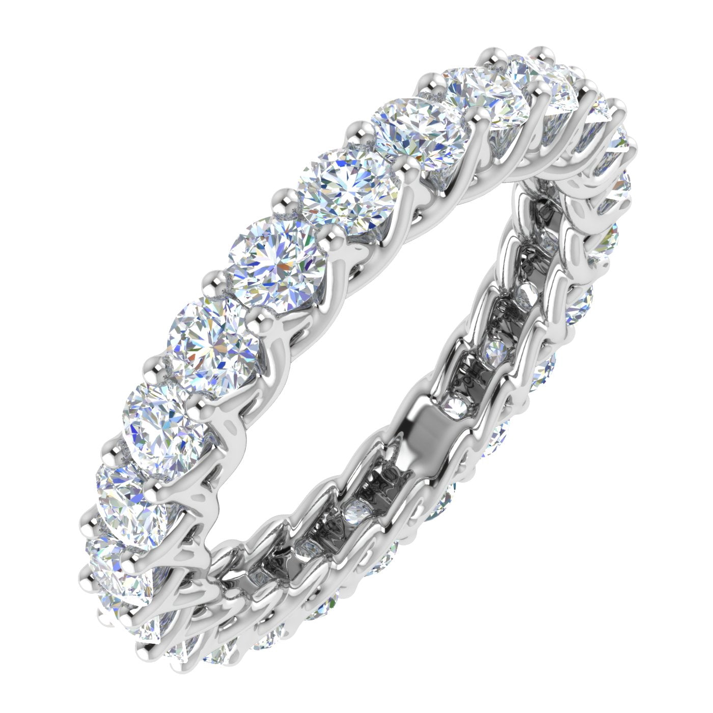 2 Carat Diamond Eternity Wedding Band Ring in 14K White Gold - IGI ...