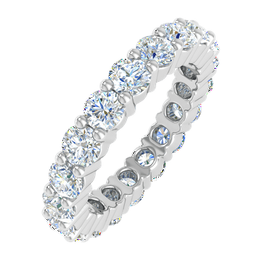 2 Carat Diamond Eternity Wedding Band Ring in 14K White Gold (Value Collection) (Ring Size 7.5) (SI1-SI2 Clarity)