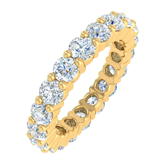 2 Carat Diamond Eternity Wedding Band Ring in 14K Yellow Gold (Value Collection) (Ring Size 8) (I1-I2 Clarity)