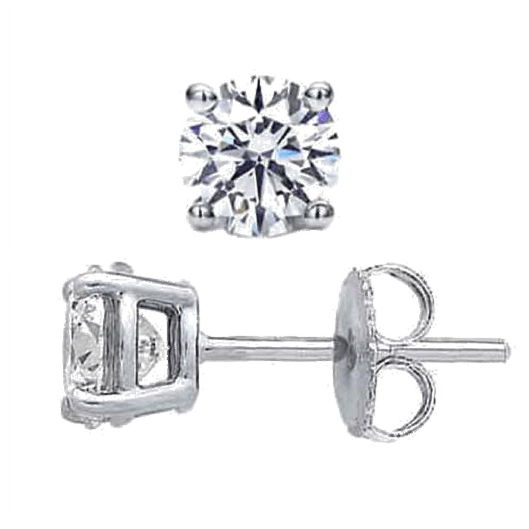 2 Carat Diamond Stud Earrings in 14K White Gold (I2 Clarity, F-G Color ...
