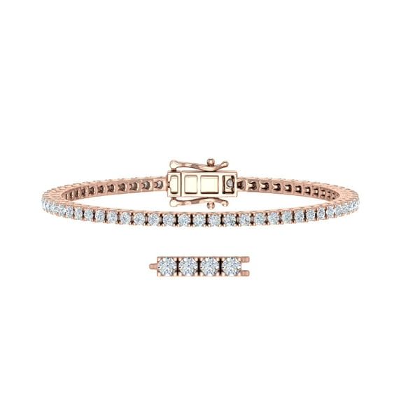2 Carat Diamond Tennis Bracelet in 10K Rose Gold (7.25 Inch)
