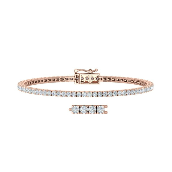 2 Carat Diamond Tennis Bracelet in 10K Rose Gold (7 Inch)