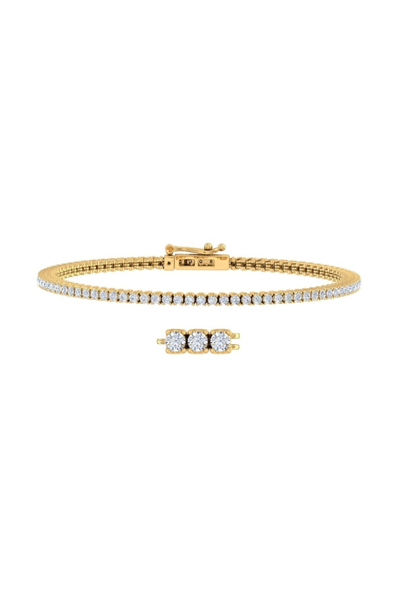 2 Carat Diamond Tennis Bracelet in 10K Yellow Gold (7.5 Inch)