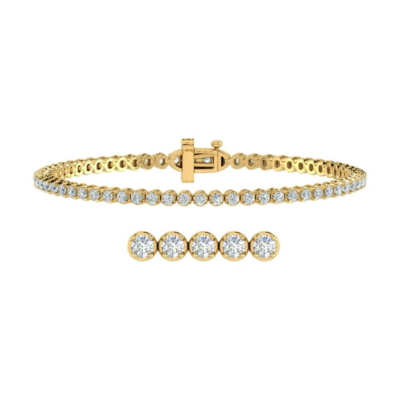 2 Carat Diamond Tennis Bracelet in 14K Yellow Gold (7 Inch) (SI1-SI2 Clarity)