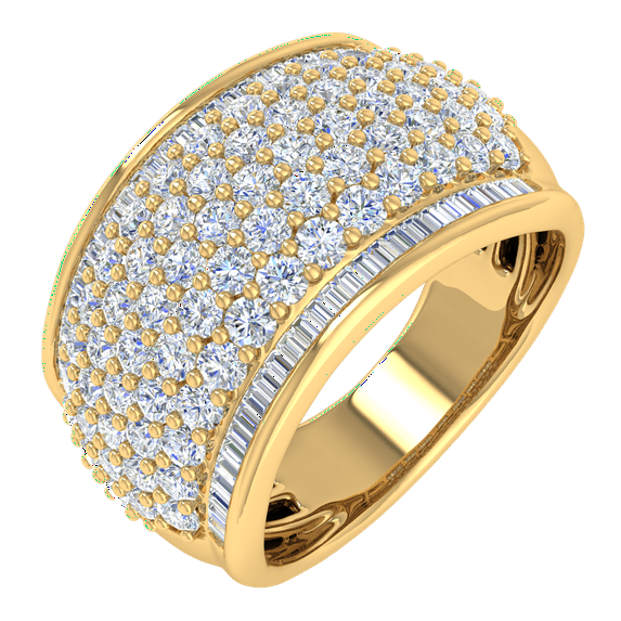 2 Carat Diamond Wedding Band Ring in 18K Yellow Gold over Sterling Silver (Ring Size 11)