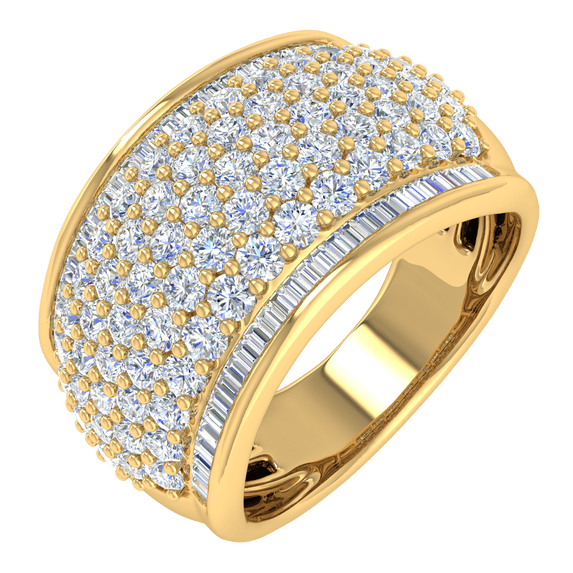 2 Carat Diamond Wedding Band Ring in 18K Yellow Gold over Sterling Silver (Ring Size 5)