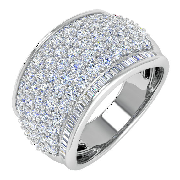2 Carat Diamond Wedding Band Ring in 925 Sterling Silver (Ring Size 7)