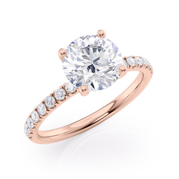 2 Carat Diamond and Moissanite Engagement Ring in 14k Rose Gold (G-H/SI, G-H/VS, cttw) Size 10.5 by Beverly Hills Jewelers