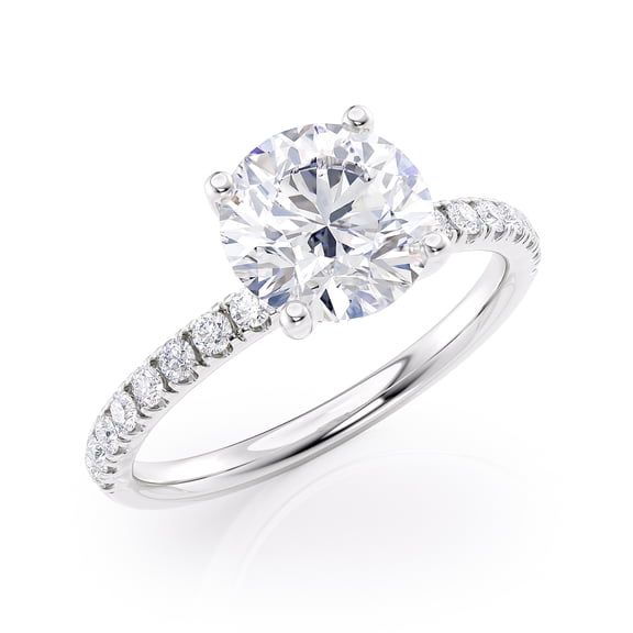 2 Carat Diamond and Moissanite Engagement Ring in 14k White Gold (G-H/SI, G-H/VS, cttw) Size 9 by Beverly Hills Jewelers