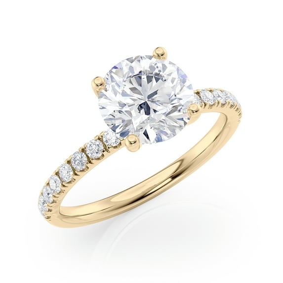 2 Carat Diamond and Moissanite Engagement Ring in 14k Yellow Gold (G-H/SI, G-H/VS, cttw) Size 7 by Beverly Hills Jewelers