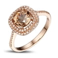 thumbnail image 1 of 2 Carat Double Halo Morganite and Diamond Rose Gold Engagement Ring in 14k Rose Gold morganite & diamond engagement ring, 1 of 3