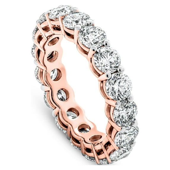 2 Carat | EGL Certified Round Shape Lab Grown Diamond Eternity Ring For Women | 14K Rose Gold | GH-SI1 Quality Friendly Diamonds