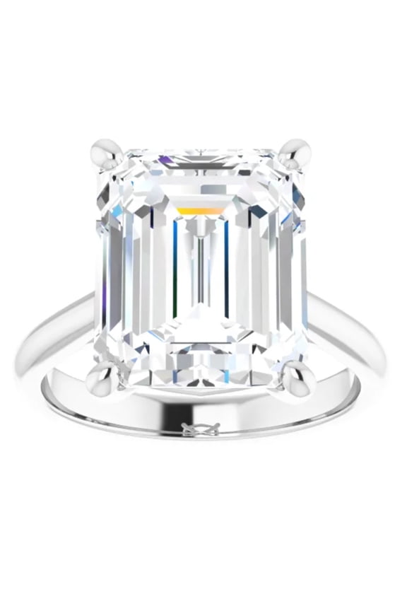 2 Carat Emerald Cut Lab Grown Diamond Engagement Ring 14k White Gold