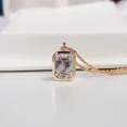thumbnail image 1 of 2 Carat Emerald Cut Moissanite Solitaire Pendant, Gift For Girlfriend., 1 of 4