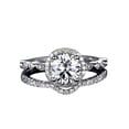 thumbnail image 1 of 2 Carat Halo Moissanite and Moissanite Bridal Ring Set with 18k Gold Plating, 1 of 6