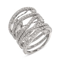 2 Carat IGI Certified 14K White Gold LAB GROWN Diamond Ivy Cocktail Ring For Women FG Color VS Clarity ( Ring Size - 4 )