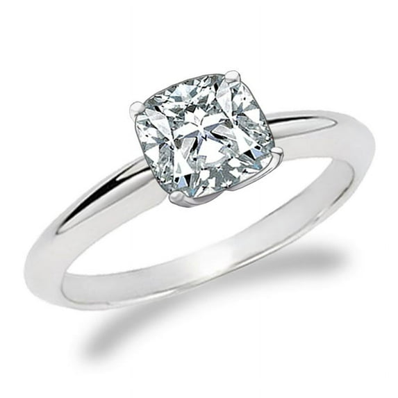 2 Carat IGI Certified Cushion Cut Lab Grown Diamond 14K White Gold Solitaire Engagement Ring Size 6.5(G-H Color, VS2 Clarity)