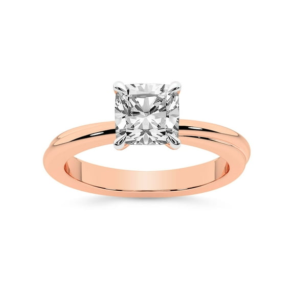 2 Carat IGI Certified Cushion Shape Lab Grown Diamond Engagement Ring | 14K Rose Gold | Juniper Crossover Solitaire Diamond Ring | FG-VS1-VS2 Quality Friendly Diamonds
