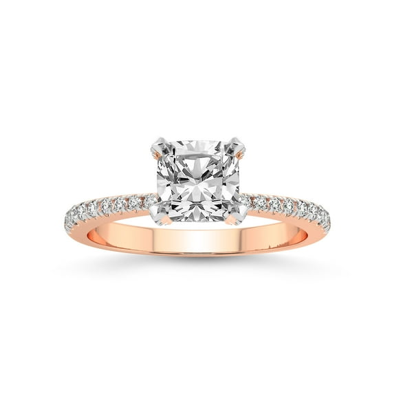 2 Carat IGI Certified Cushion Shape Lab Grown Diamond Engagement Ring | 14K Rose Gold |Mereia Secret Halo Lab Diamond Ring | FG-VS1-VS2 Quality Friendly Diamonds