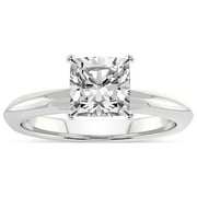 IGI Certified 2 Carat Cushion Shape Lab Grown Diamond Engagement Ring | 14K White Gold | Alora Solitaire Diamond Ring | FG-VS1-VS2 Quality Friendly Diamonds