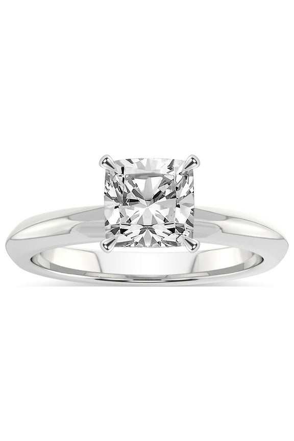 IGI Certified 2 Carat Cushion Shape Lab Grown Diamond Engagement Ring | 14K White Gold | Alora Solitaire Diamond Ring | FG-VS1-VS2 Quality Friendly Diamonds