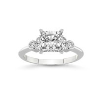 2 Carat IGI Certified Cushion Shape Lab Grown Diamond Engagement Ring | 14K White Gold |Amore Side Stone Lab Diamond Ring | FG-VS1-VS2 Quality Friendly Diamonds