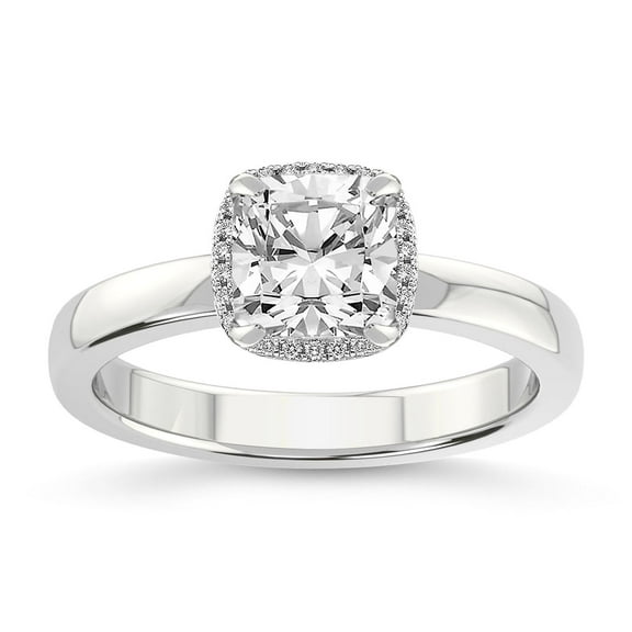 2 Carat IGI Certified Cushion Shape Lab Grown Diamond Engagement Ring | 14K White Gold | Anna Hidden Accents Halo Lab Diamond Ring | FG-VS1-VS2 Quality Friendly Diamonds