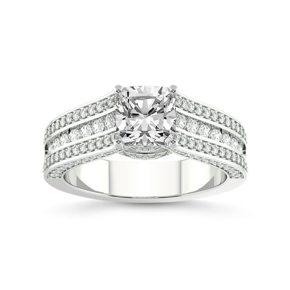 2 Carat IGI Certified Cushion Shape Lab Grown Diamond Engagement Ring | 14K White Gold | Idris Secret Halo Lab Diamond Ring | FG-VS1-VS2 Quality Friendly Diamonds