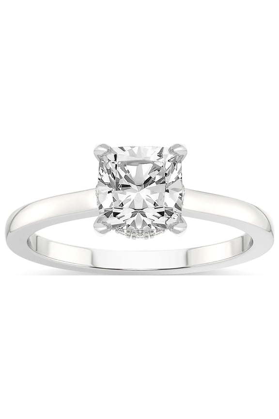2 Carat IGI Certified Cushion Shape Lab Grown Diamond Engagement Ring | 14K White Gold | Mystic Secret Halo Lab Diamond Ring | FG-VS1-VS2 Quality Friendly Diamonds